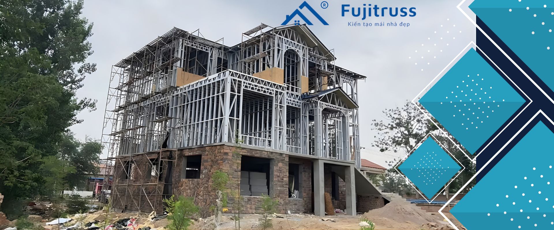 dựng nhà khung thép nhẹ fujjitruss